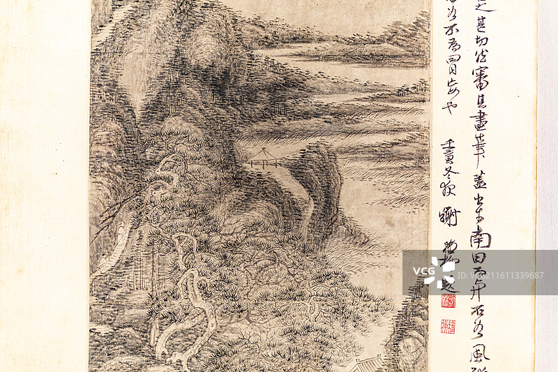 无锡博物院藏清王翚晴川揽胜图轴图片素材