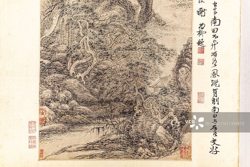 无锡博物院藏清王翚晴川揽胜图轴图片素材