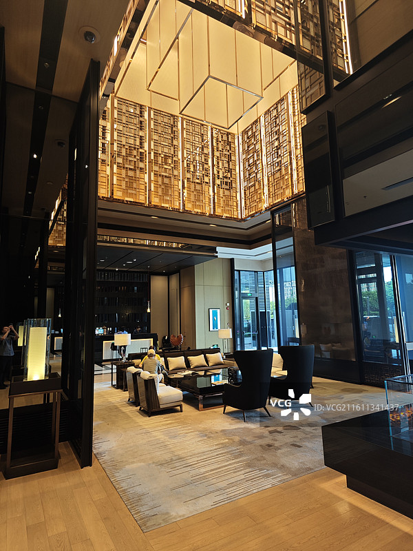 豪华酒店建筑大堂公区室内装修图片素材