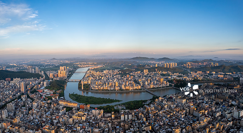 茂名高州市区风光航拍图片素材