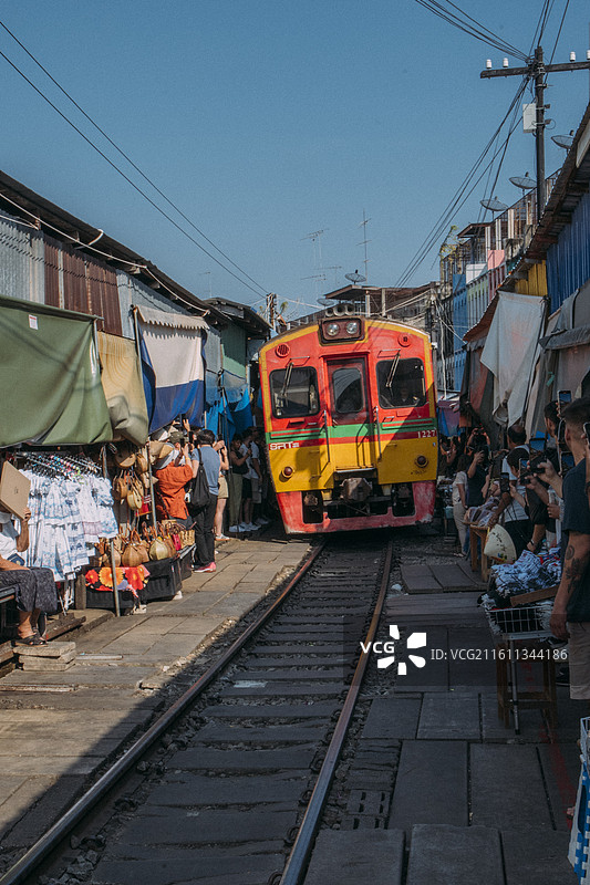 泰国曼谷 美功火车市集图片素材