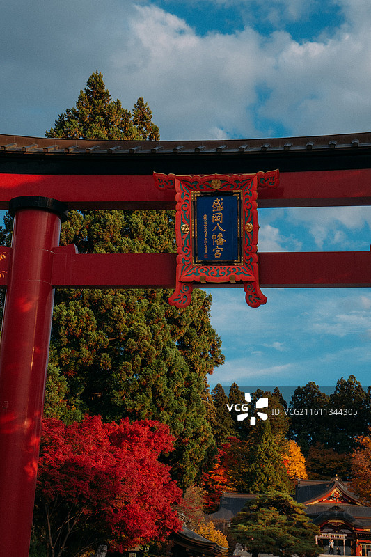 日本岩手盛冈八幡宫神社图片素材
