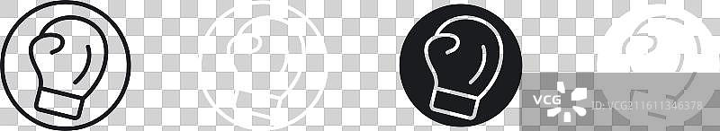 拳击手套细线图标集图片素材