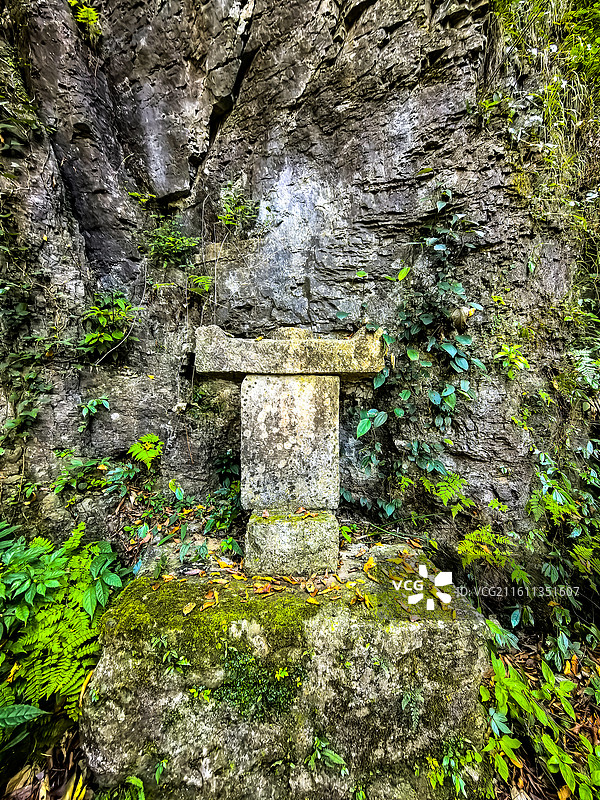 中国贵州省黔东南州施秉云台山的灌木丛，施秉云台山徒步，秋天的云天山，世界自然遗产，国家地质公园图片素材