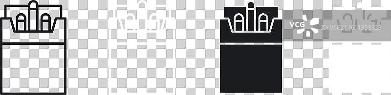 细线香烟盒图标集图片素材