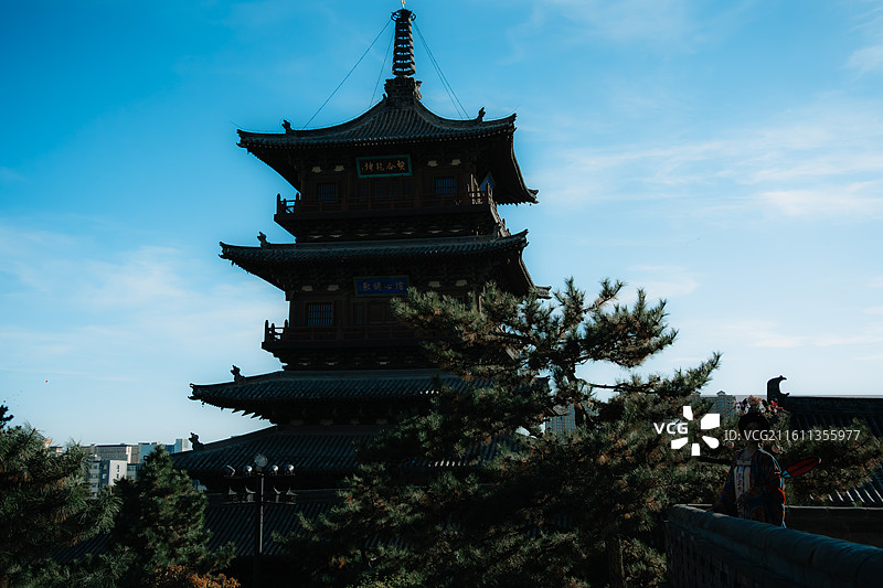 中国山西省大同市的大同古城华严寺高清图片图片素材