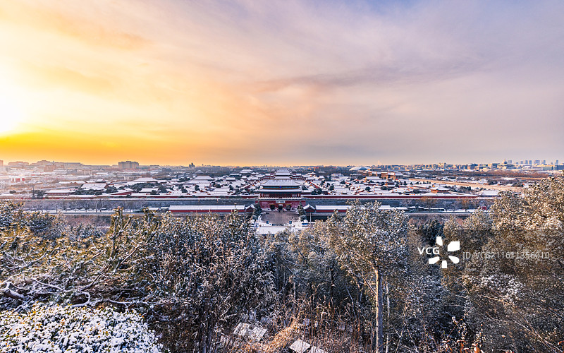 故宫雪景图片素材