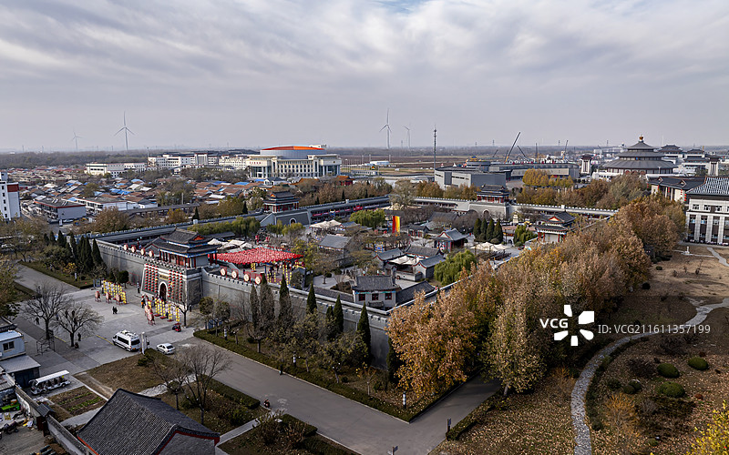 河北省沧州市吴桥县吴桥杂技大世界航拍图片素材