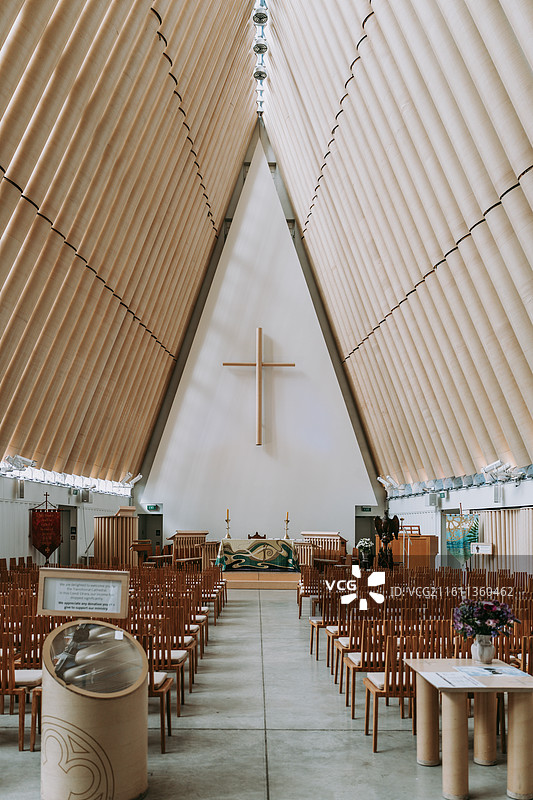新西兰坎特伯雷基督教会纸板大教堂图片素材