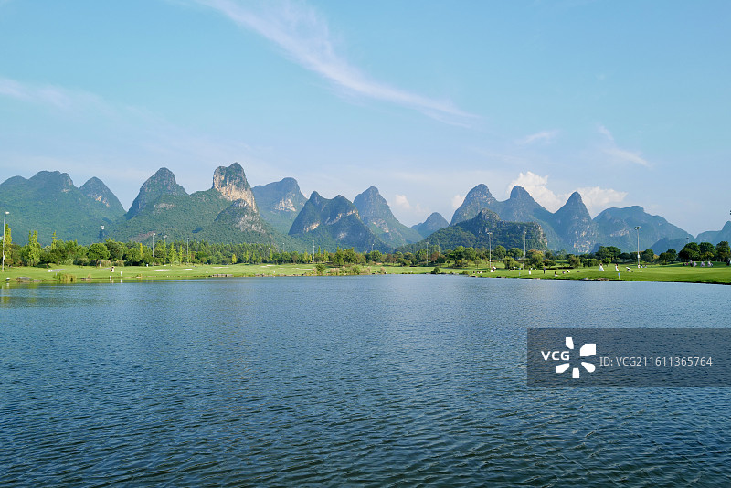 广西桂林桂海晴岚山水风光图片素材