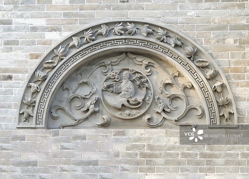 古代建筑装饰，砖雕，窗套，门套图片素材