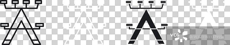 野餐桌细线图标集图片素材