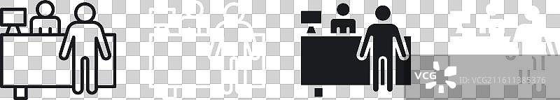 接待台细线条图标集图片素材