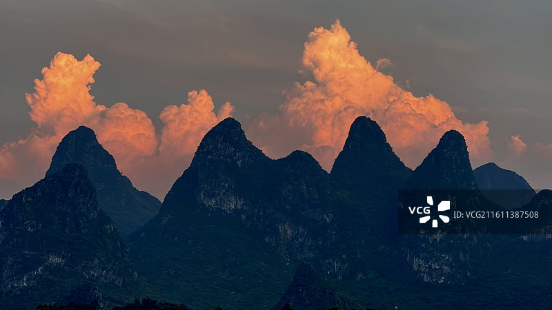 广西桂林桂海晴岚山水风光图片素材
