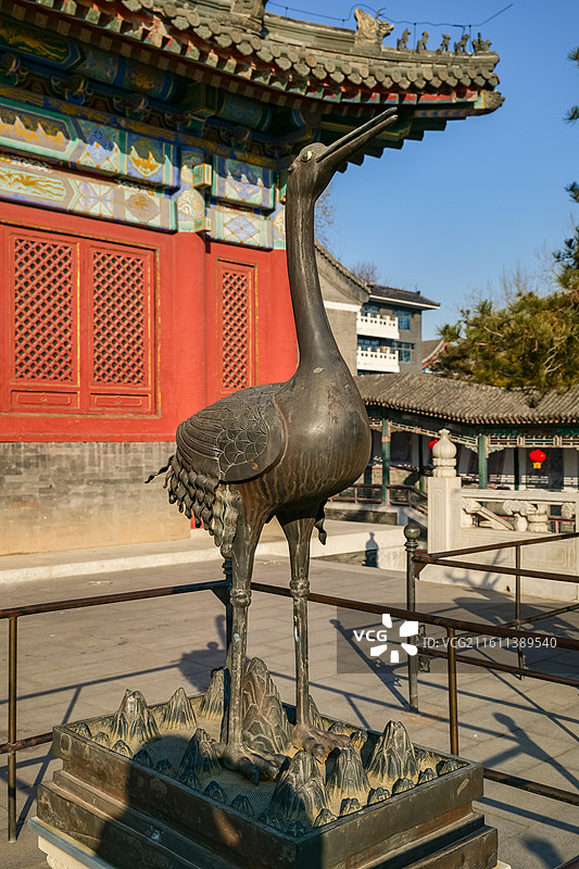 北京大观园-省亲别墅-顾恩思义殿-铜鹤图片素材
