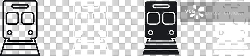 火车细线条图标集图片素材