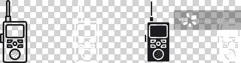 对讲机细线图标集图片素材