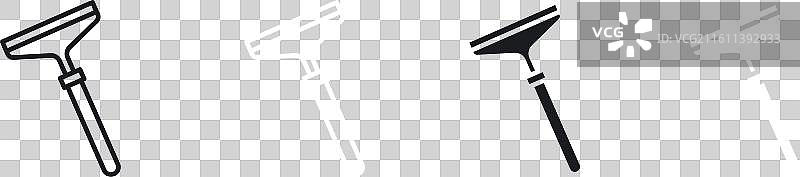 窗户刮水器细线图标集图片素材