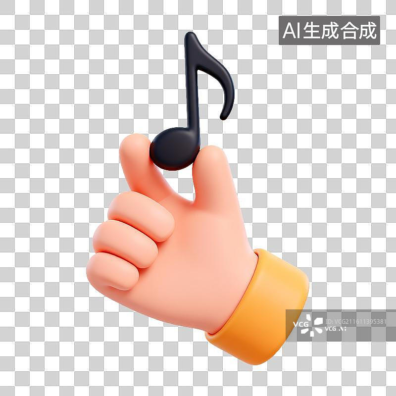 【AI数字艺术】手握音符的卡通形象图片素材