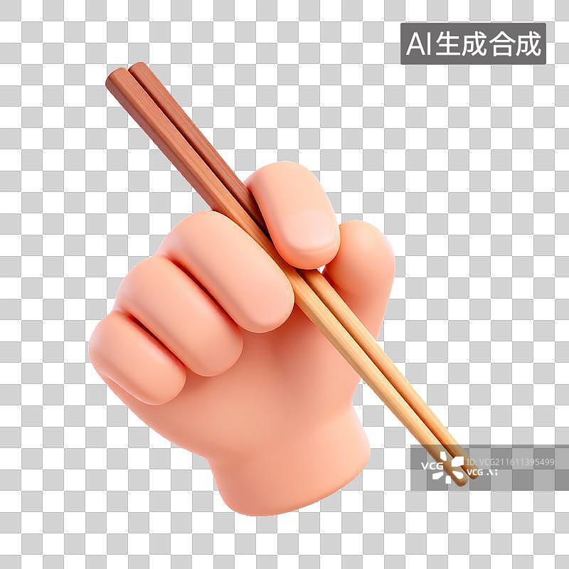 【AI数字艺术】手握筷子的特写图片素材