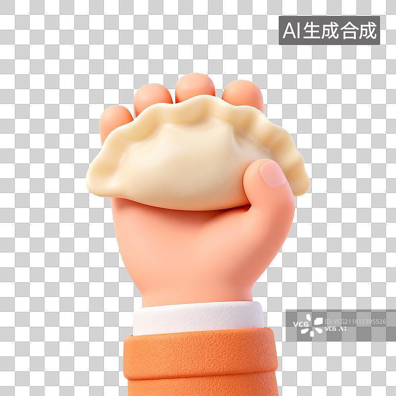 【AI数字艺术】手握饺子的卡通形象图片素材