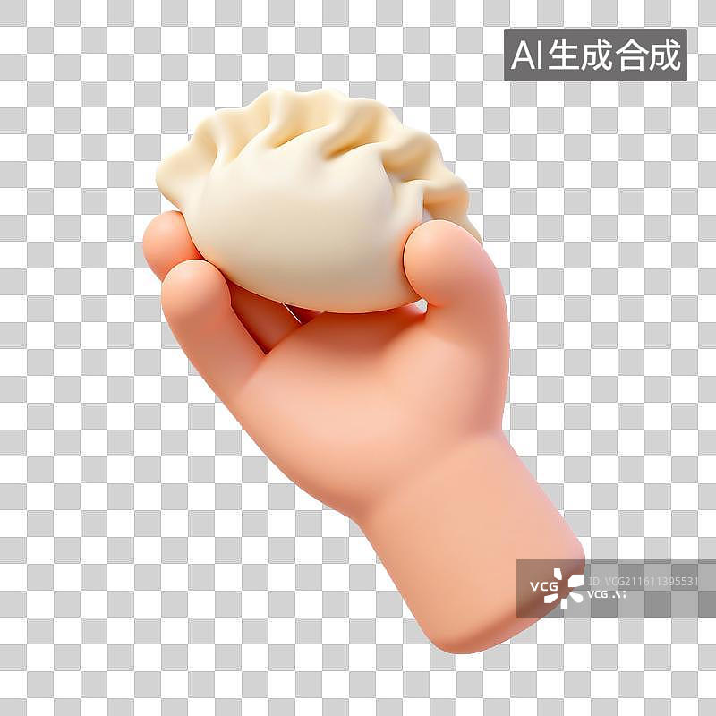 【AI数字艺术】手握饺子图片素材