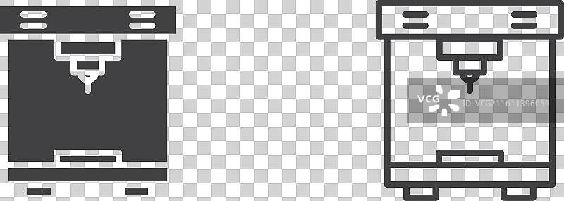 3D打印细线图标集图片素材