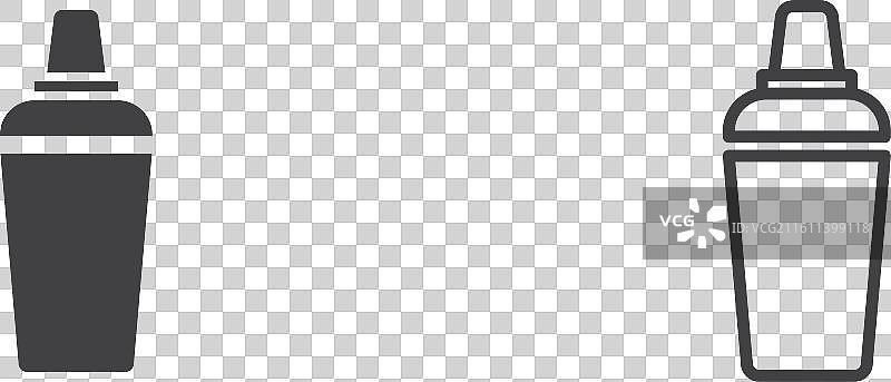 调酒器细线图标集图片素材