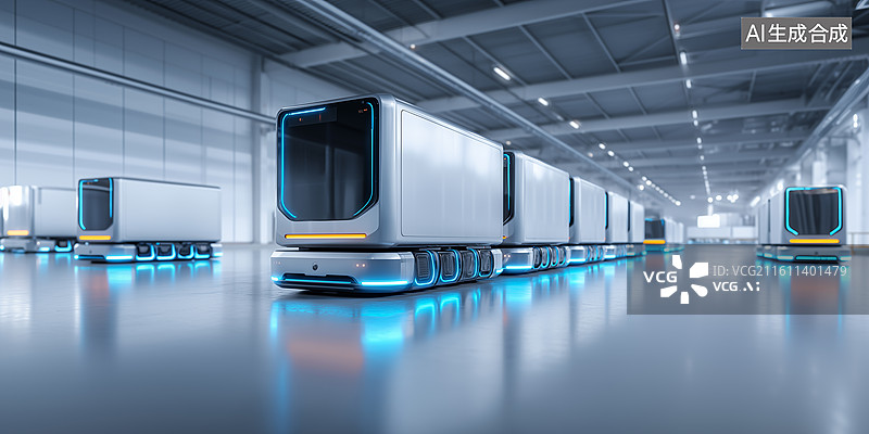 【AI数字艺术】自主AGV搬运车图片素材
