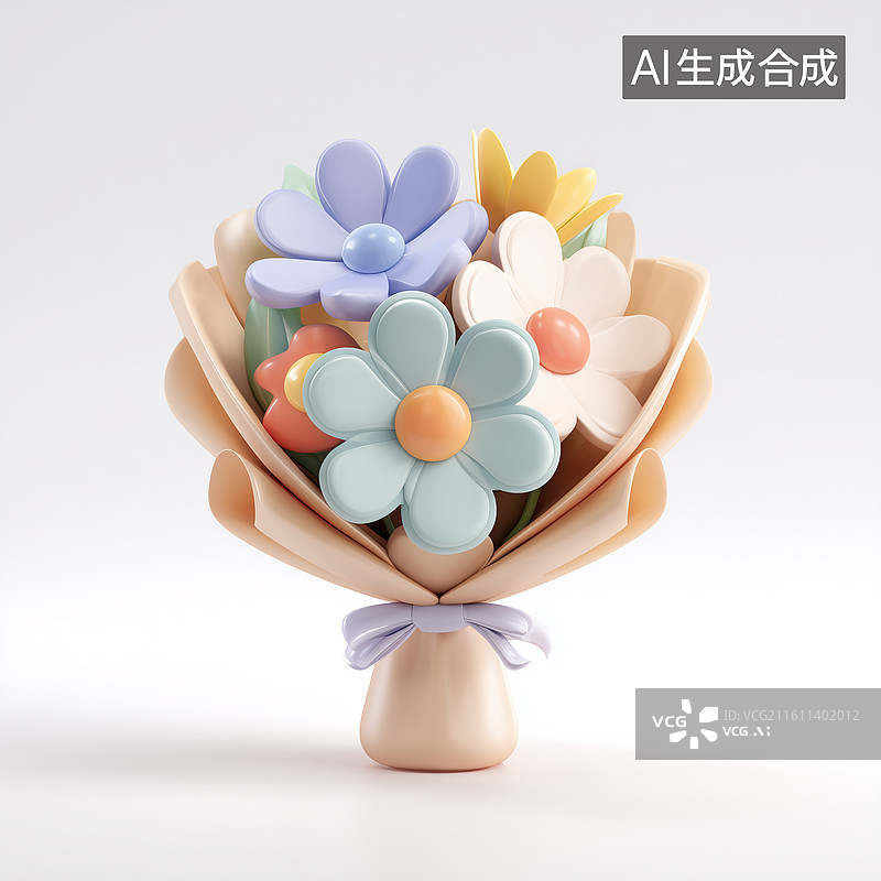 【AI数字艺术】软萌毕业花束图片素材