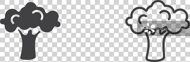 西兰花细线图标集图片素材