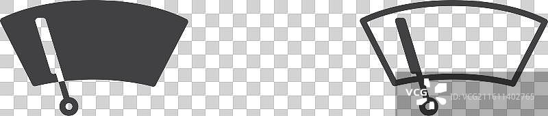 汽车挡风玻璃雨刮器细线条图标集图片素材