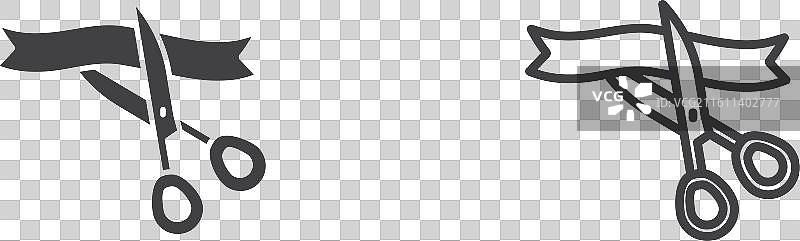 仪式剪刀剪彩细线图标图片素材