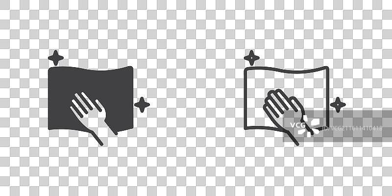 抹布清洁细线图标集图片素材