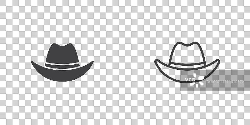 牛仔帽细线图标集图片素材