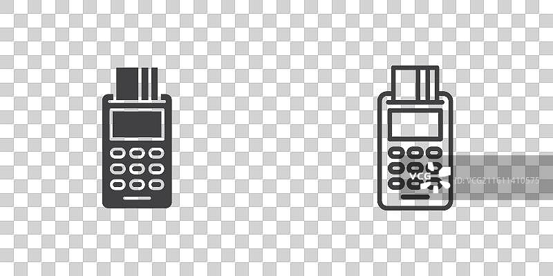 信用卡机细线图标集图片素材