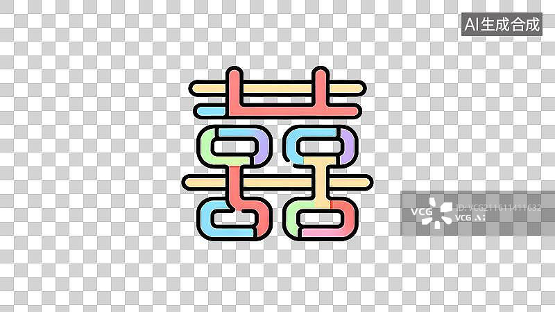 【AI数字艺术】红色双喜字设计 传统婚庆喜字素材图片素材