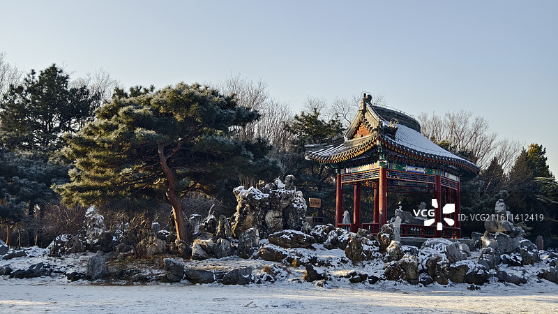 冬季天坛公园双环万寿亭景色图片素材