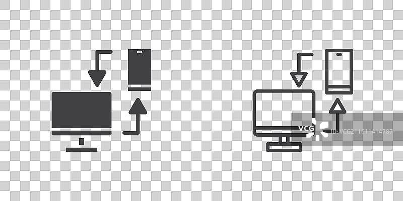 数据传输电脑到手机图标集图片素材
