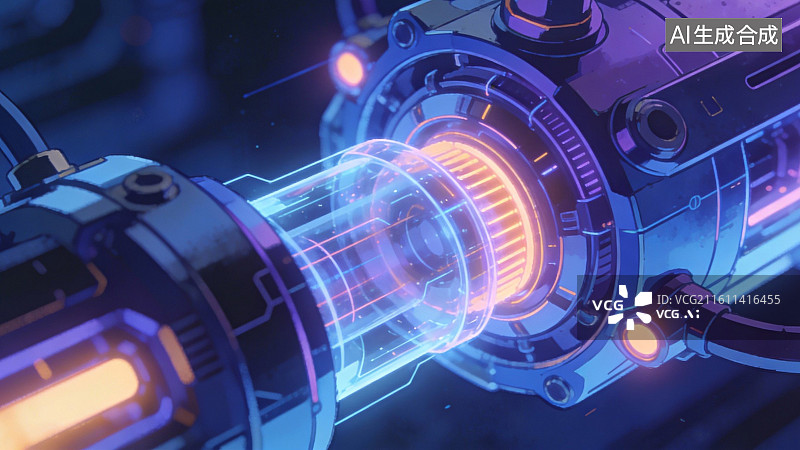 【AI数字艺术】未来科技能量装置特写图片素材