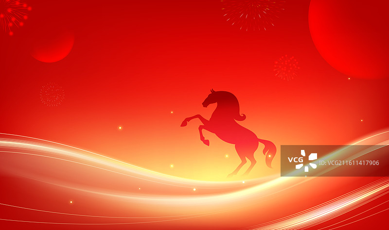 红色节日庆祝马年抽象背景图片素材