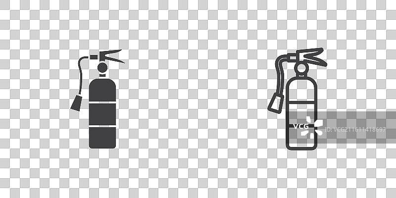 灭火器细线图标集图片素材
