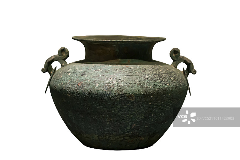 蟠螭纹铜罍 春秋早中期 军都山玉皇庙墓地出土 首都博物馆“北京通史陈列”展图片素材