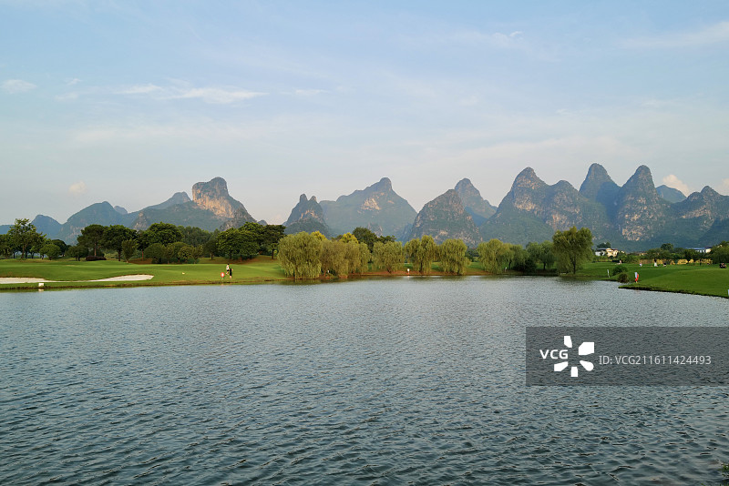 广西桂林桂海晴岚山水风光图片素材