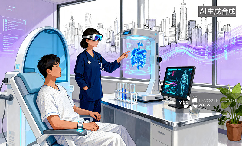 【AI数字艺术】实验室机器人协同研究图片素材