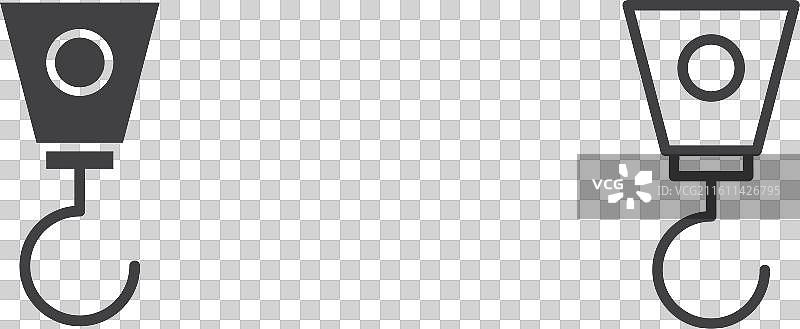 工业钩子细线图标集图片素材