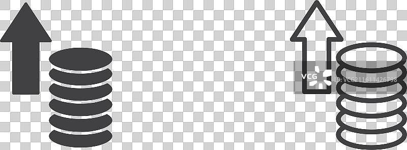 通货膨胀细线图标集图片素材