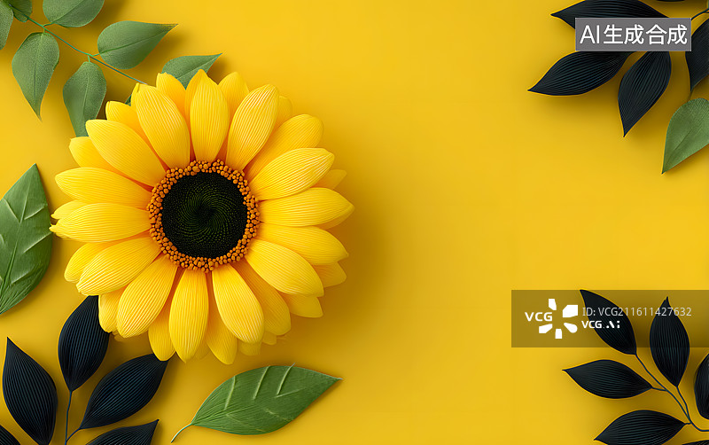 【AI数字艺术】向日葵花朵背景图片素材
