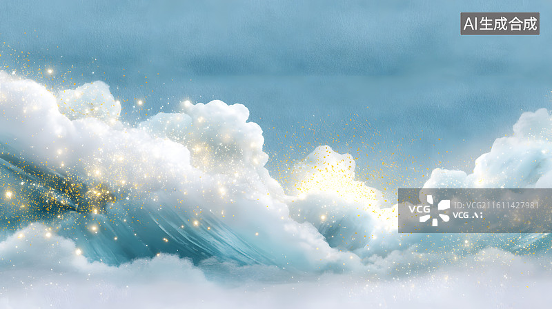 【AI数字艺术】汹涌的云海波浪素材图片素材