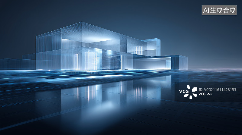 【AI数字艺术】汽车广告背景图——抽象现代极简城市建筑与广场地面组成的展览空间图片素材